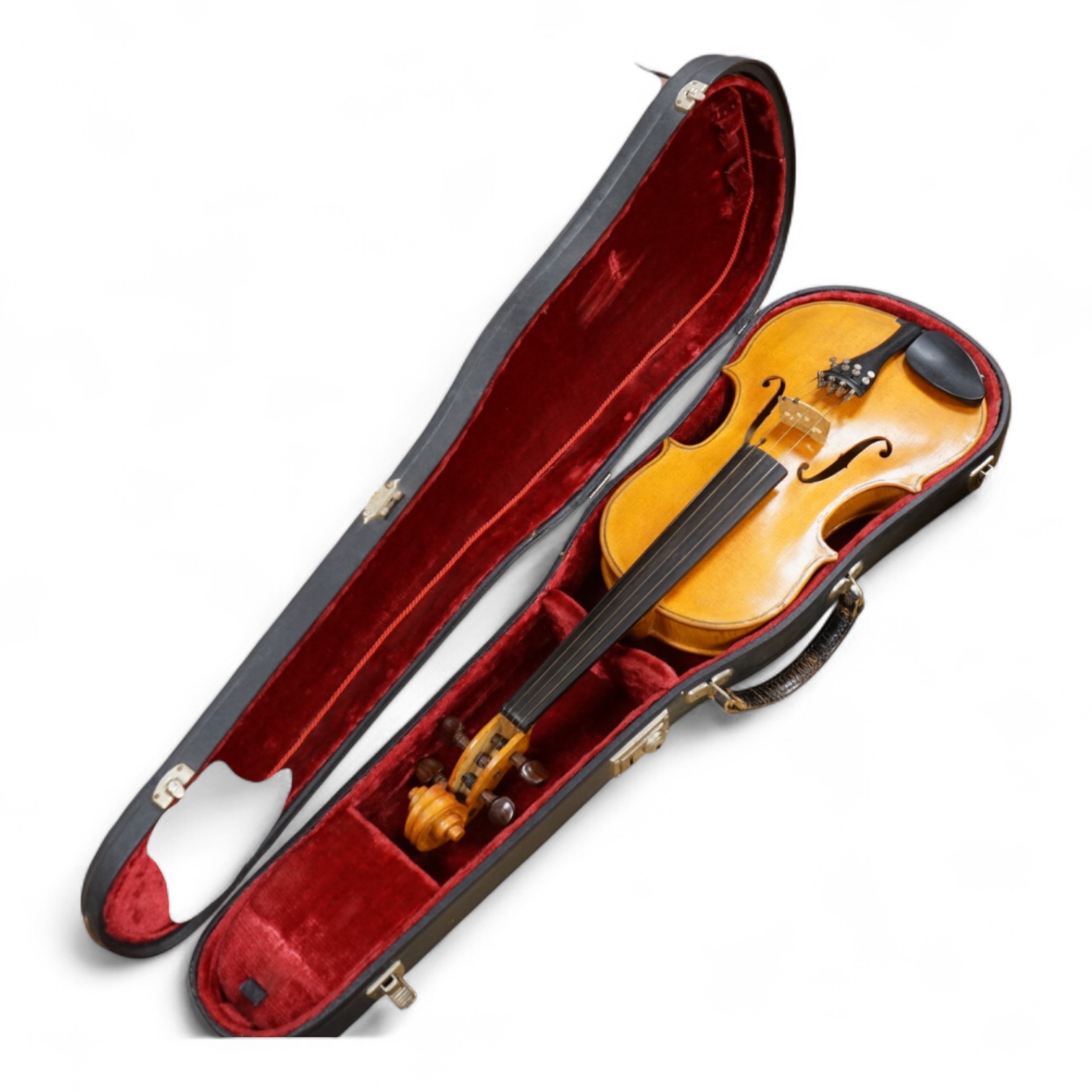 A cased handmade English violin by Robert Down, Hindhead Fecit Anno 1977